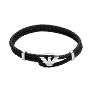 Emporio Armani Black Leather Bracelet EGS3237040