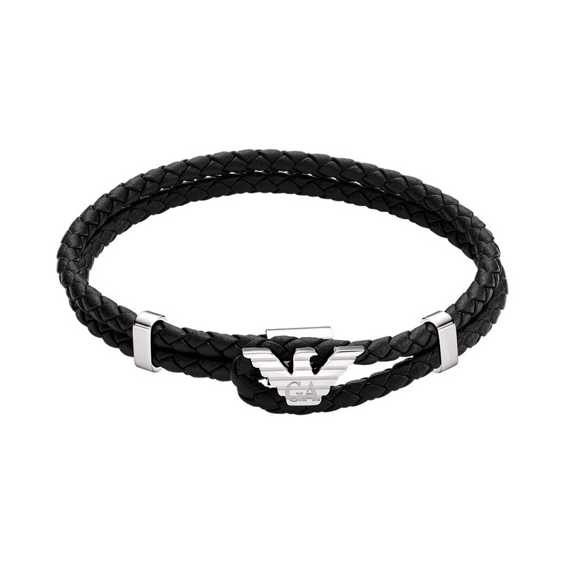 Emporio Armani Black Leather Bracelet EGS3237040-zoom-