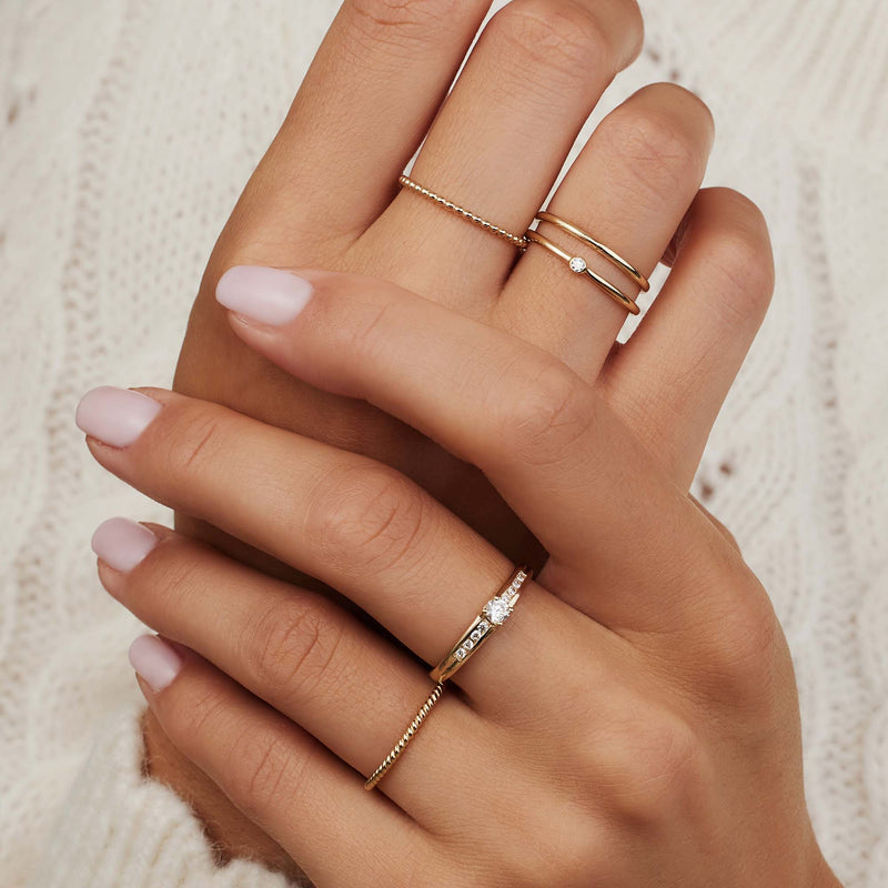 Isabel Bernard Rivoli Selene 14 karaat gouden ring IB330016-50 (Maat: 50)-zoom-