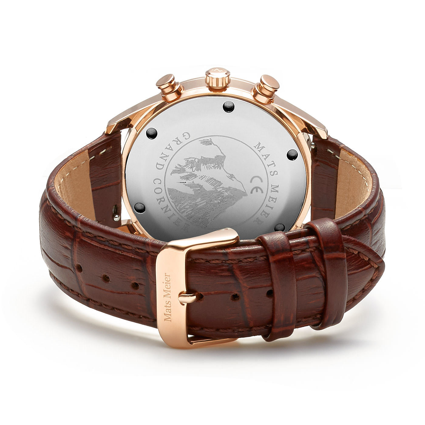 Mats Meier Grand Cornier Chrono White/Rosegold coloured/Brown Watch MM00107