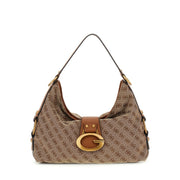 Guess Camden Latte Logo Cognac Schultertasche HWJJ93-8180-LLG