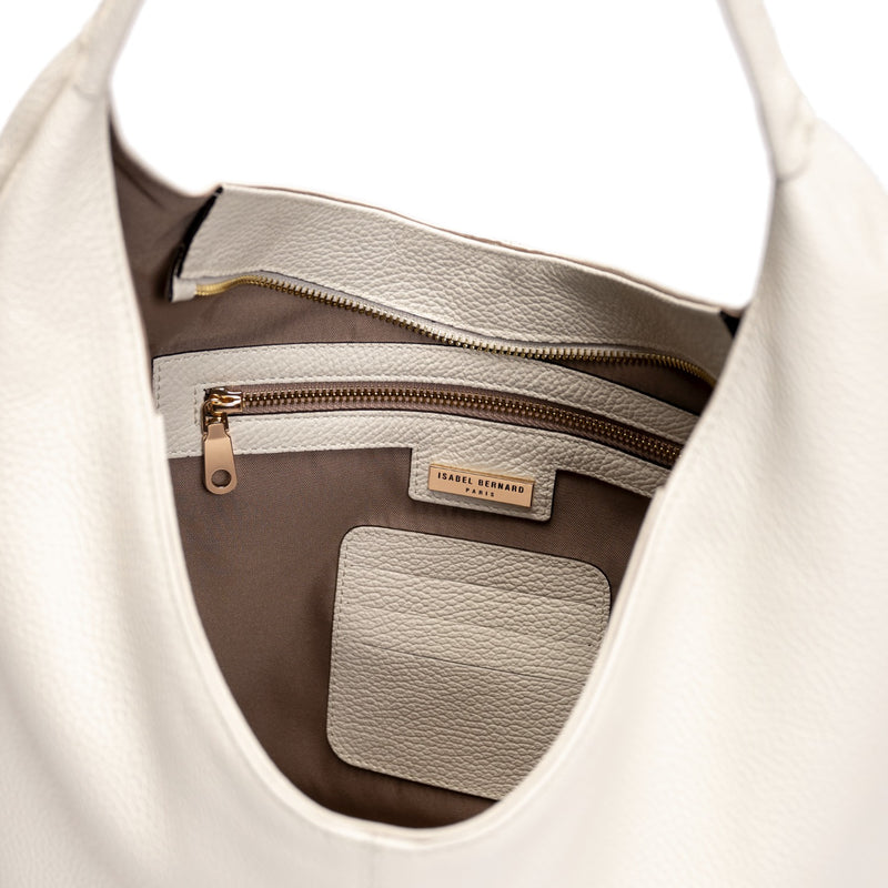 Isabel Bernard Honoré Grace cremefarbene Leder-Schultertasche aus Kalbsleder IB25093-070-zoom-