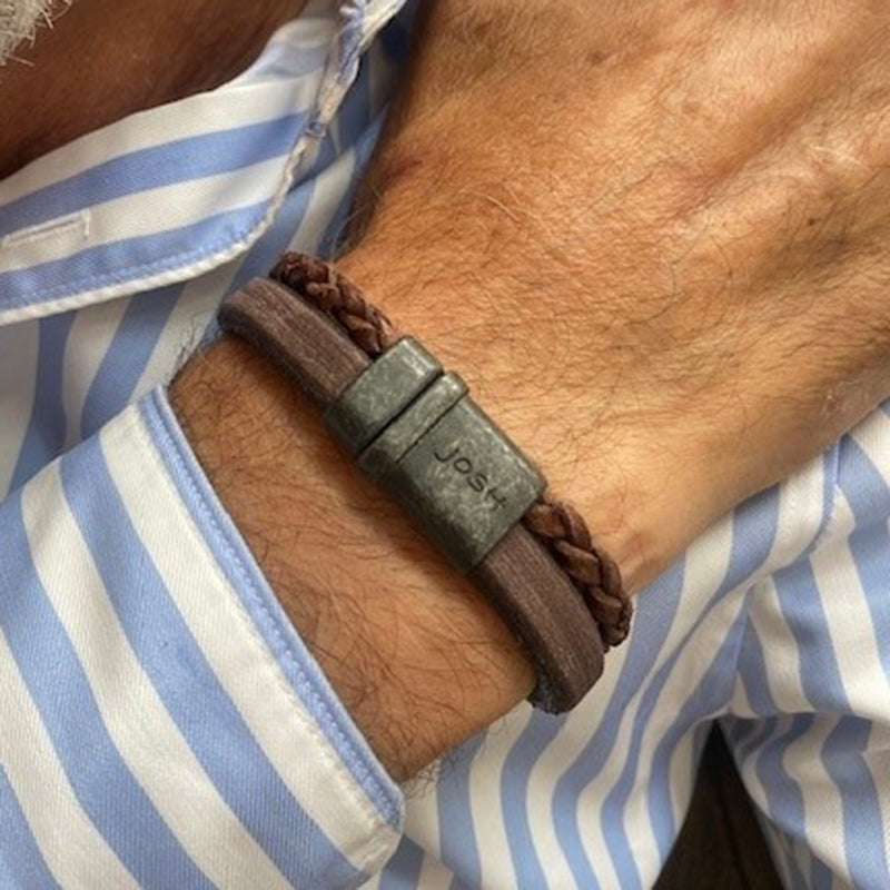 Josh Vintage herren Armband Braun 09264-BRA-VB/BROWN/L-zoom-