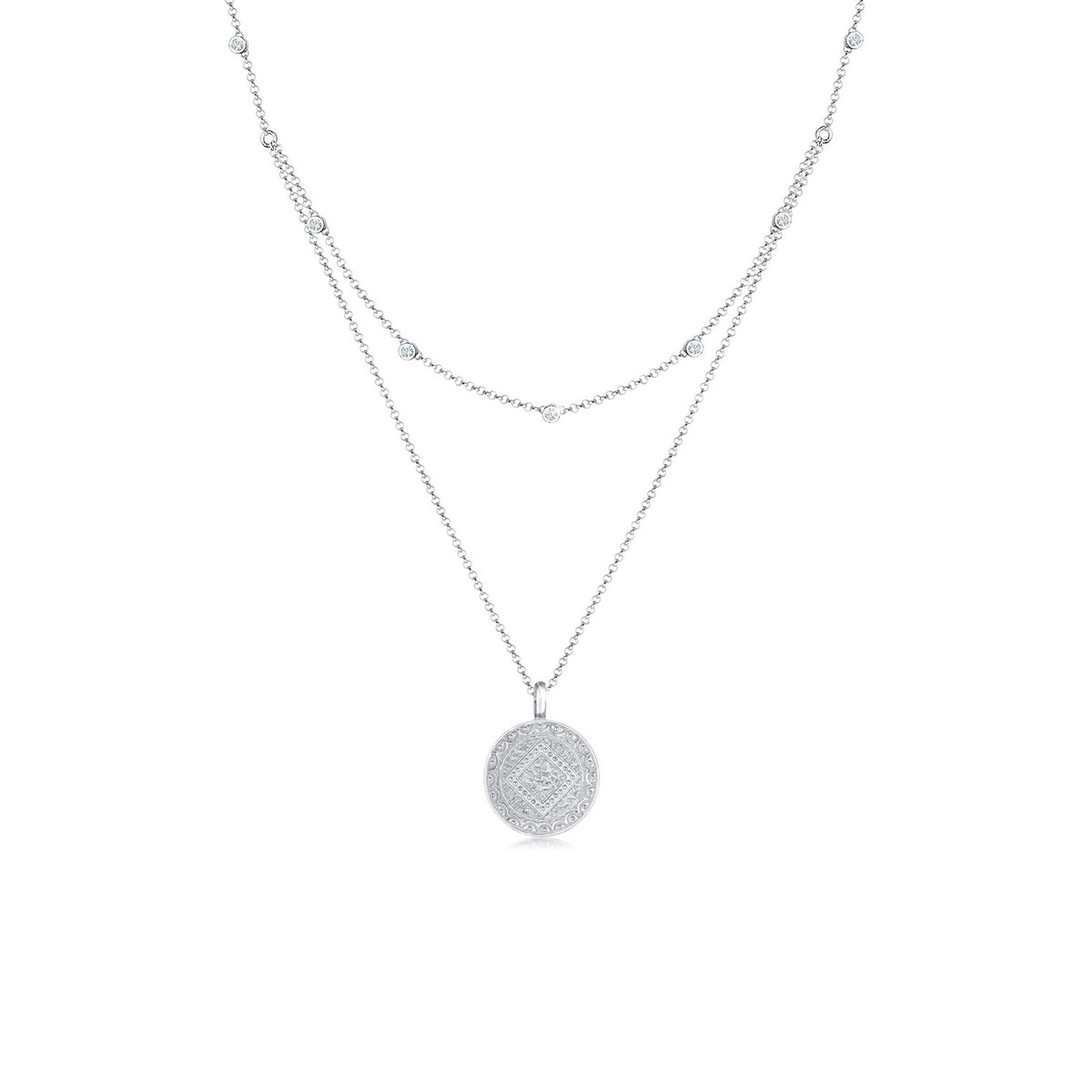 Elli 925 Sterling Silver Coin Necklace 2004-BF-0007735-001