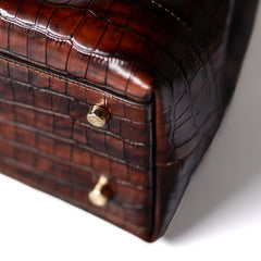 Isabel Bernard Femme Forte Minette Croco Brown Calfskin Leather Handbag IB21114-230