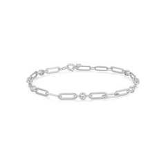 Ania Haie Reimaginer 925 Sterling Silver Paper Clip Chain Bracelet AH-B069-01H
