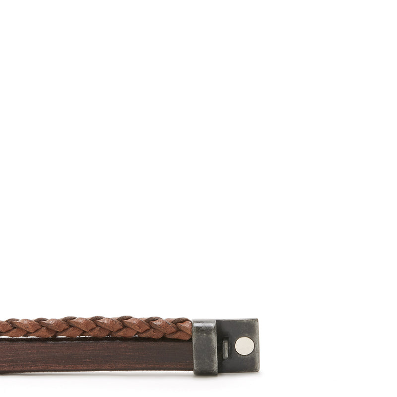 Josh Vintage herren Armband Braun 09264-BRA-VB/BROWN/L-zoom-