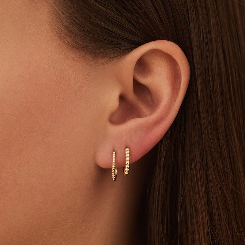 Beloro Jewels La Rinascente Elena 9 karat gold hoop earrings (9.5 mm) BO360071-zoom-
