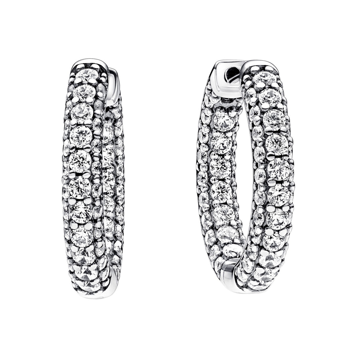 Pandora Timeless 925 Sterling Silver Pavé Single-row Earrings 292624C01