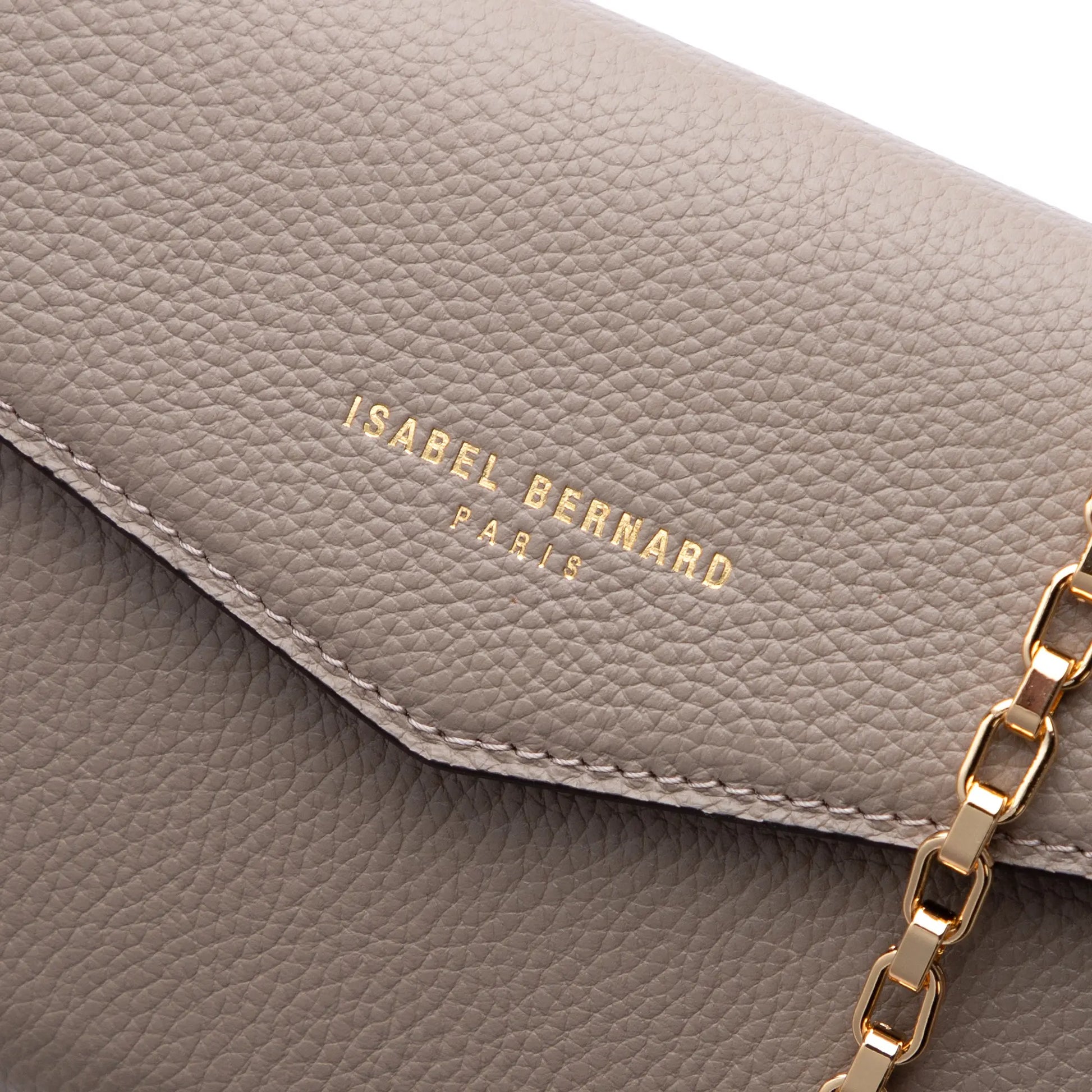 Isabel Bernard Honoré Lina Taupe Clutch With Detachable Shoulder Chain IB21135-078