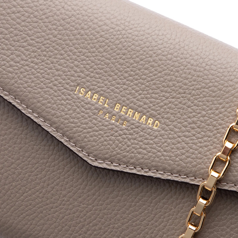 Isabel Bernard Honoré Lina Taupe Clutch Mit Abnehmbarer Schulterkette IB21135-078-zoom-