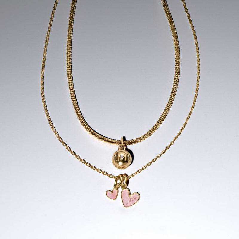 Pandora Moments Rosa Mutter & Tochter Teilbarer Hängender Charm 763766C01-zoom-