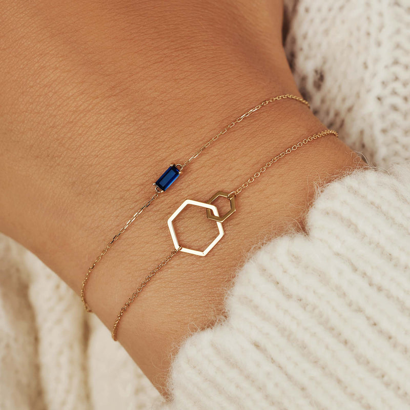 Isabel Bernard 14 Karaat Gouden Belleville Elena Double Armband IB320023 (Lengte: 16.00-18.00 cm)-zoom-