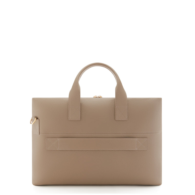 Isabel Bernard Honoré Anique Taupe Kalbsleder Handtasche IB25070-zoom-