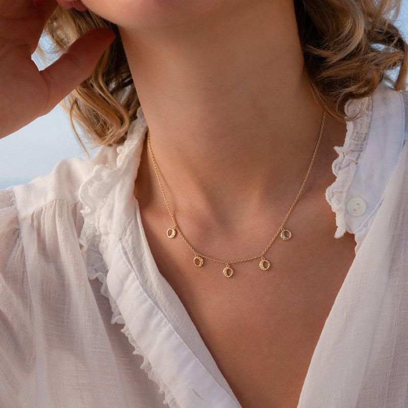 Violet Hamden Luna 925 Sterling Silberne Vergoldete Halskette mit Monden VH340034-zoom-