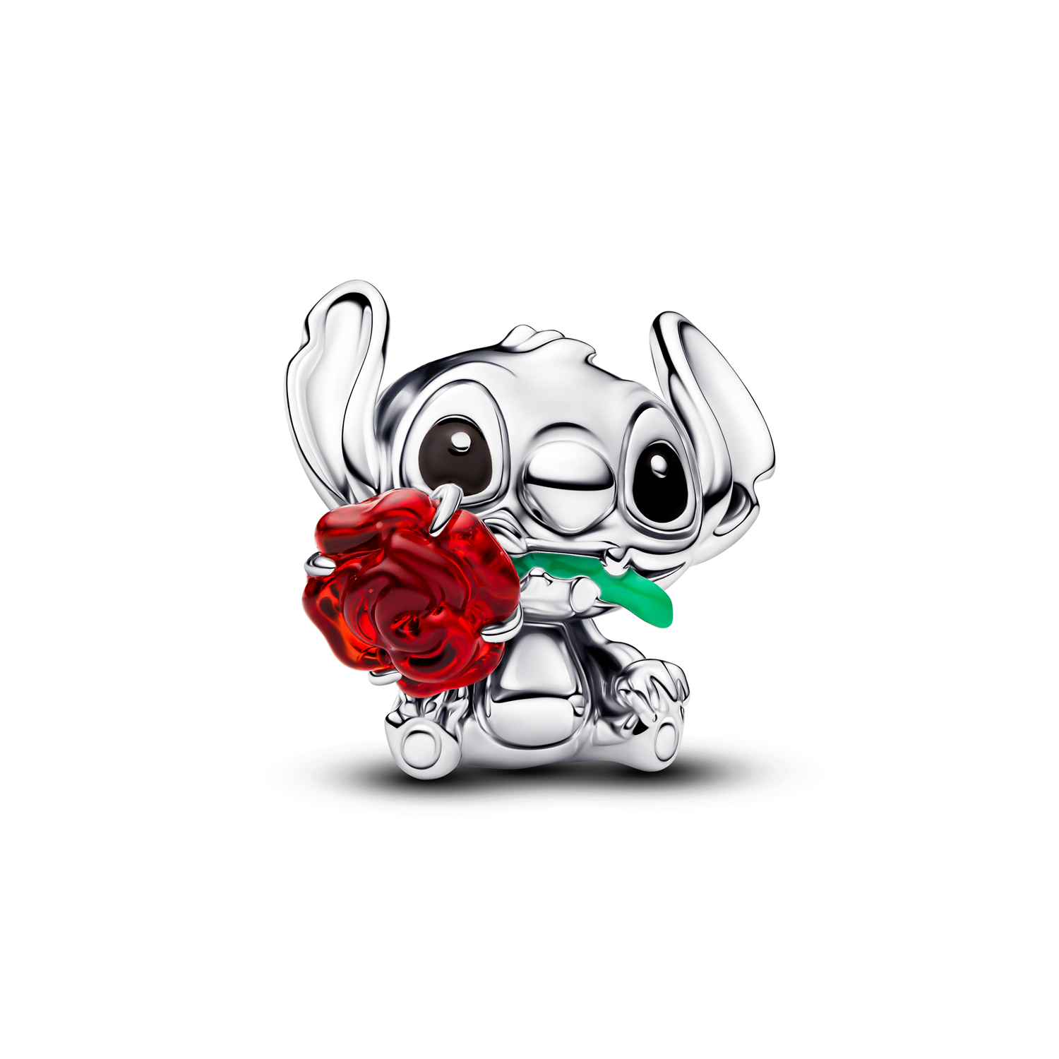Collabs 925 Sterling Silver Disney Stitch Murano Glass Charm Anhänger ...