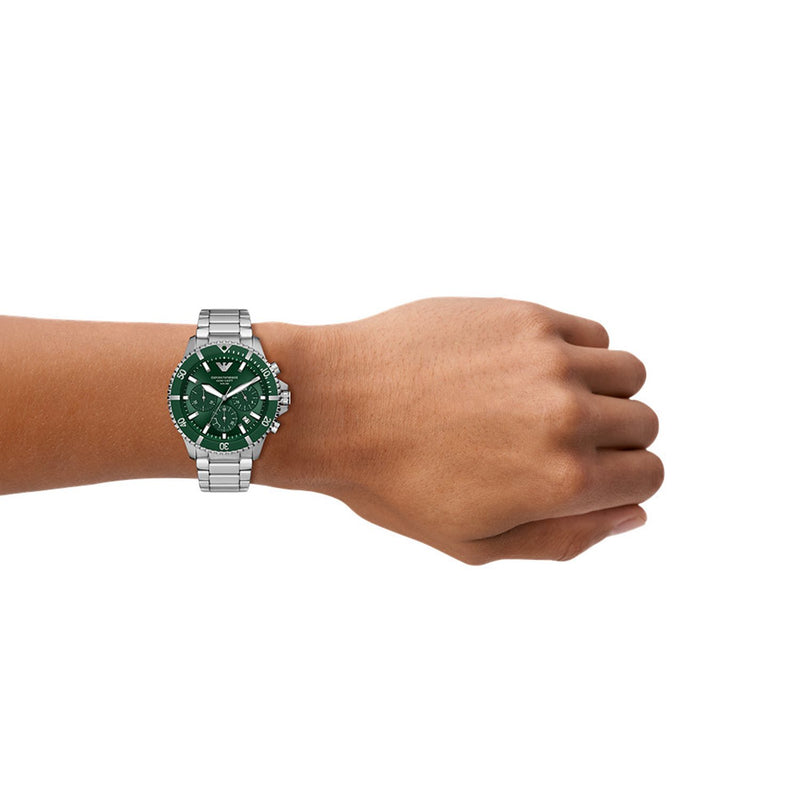 Emporio Armani World Explorer Solar Green Dial Watch AR11741-zoom-