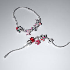 Pandora Moments 925 Sterling Silver Enamel Cubic Zirconia Hibiscus Dangle Charm 794698C01
