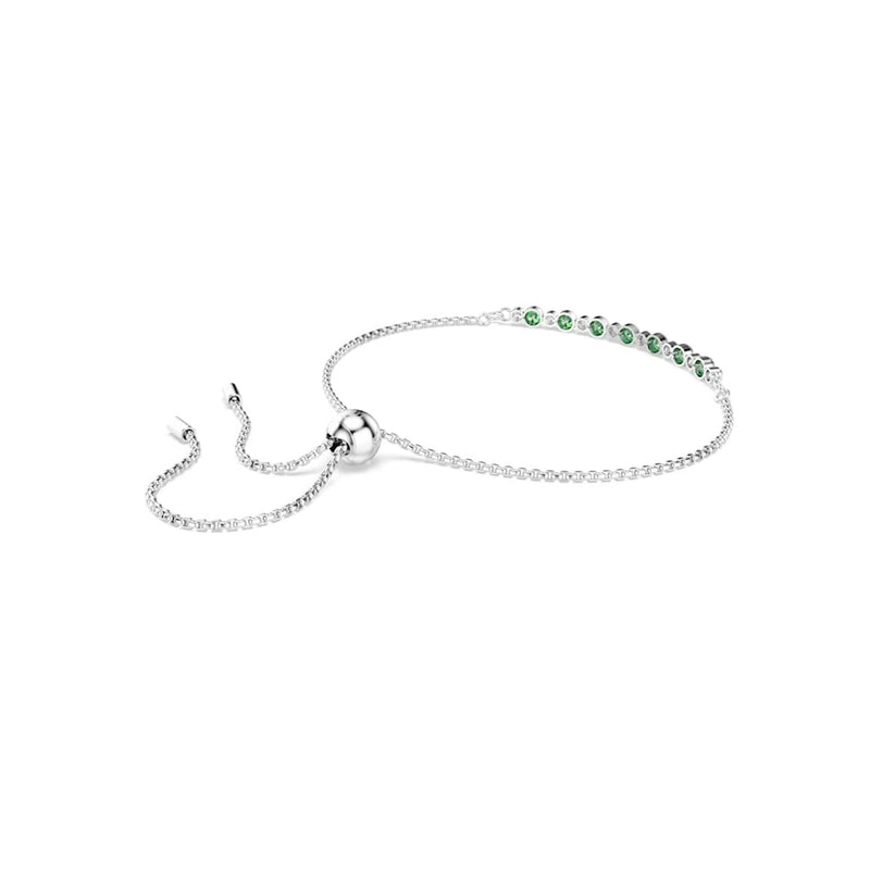Swarovski Matrix Tennisarmband in Silberoptik mit grünen Akzenten 5758987-zoom-