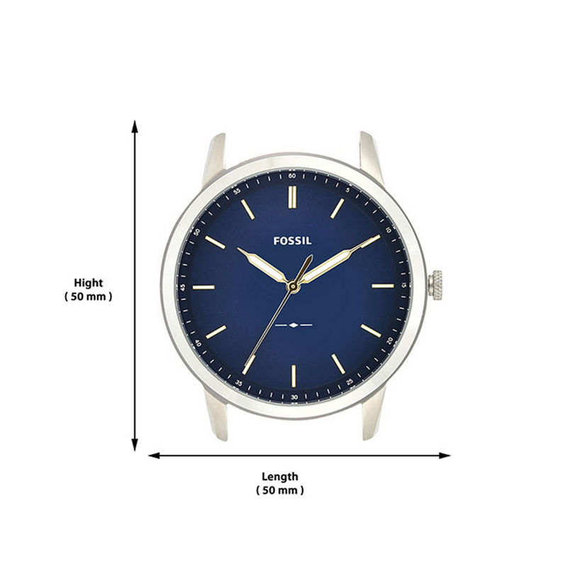 Fossil The Minimalist Silberne Und Blaue Herrenuhr FS5304-zoom-