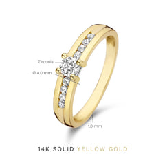 Isabel Bernard 14 Carat Golden Le Marais Estee Ring IB330069-50 (size: 50)