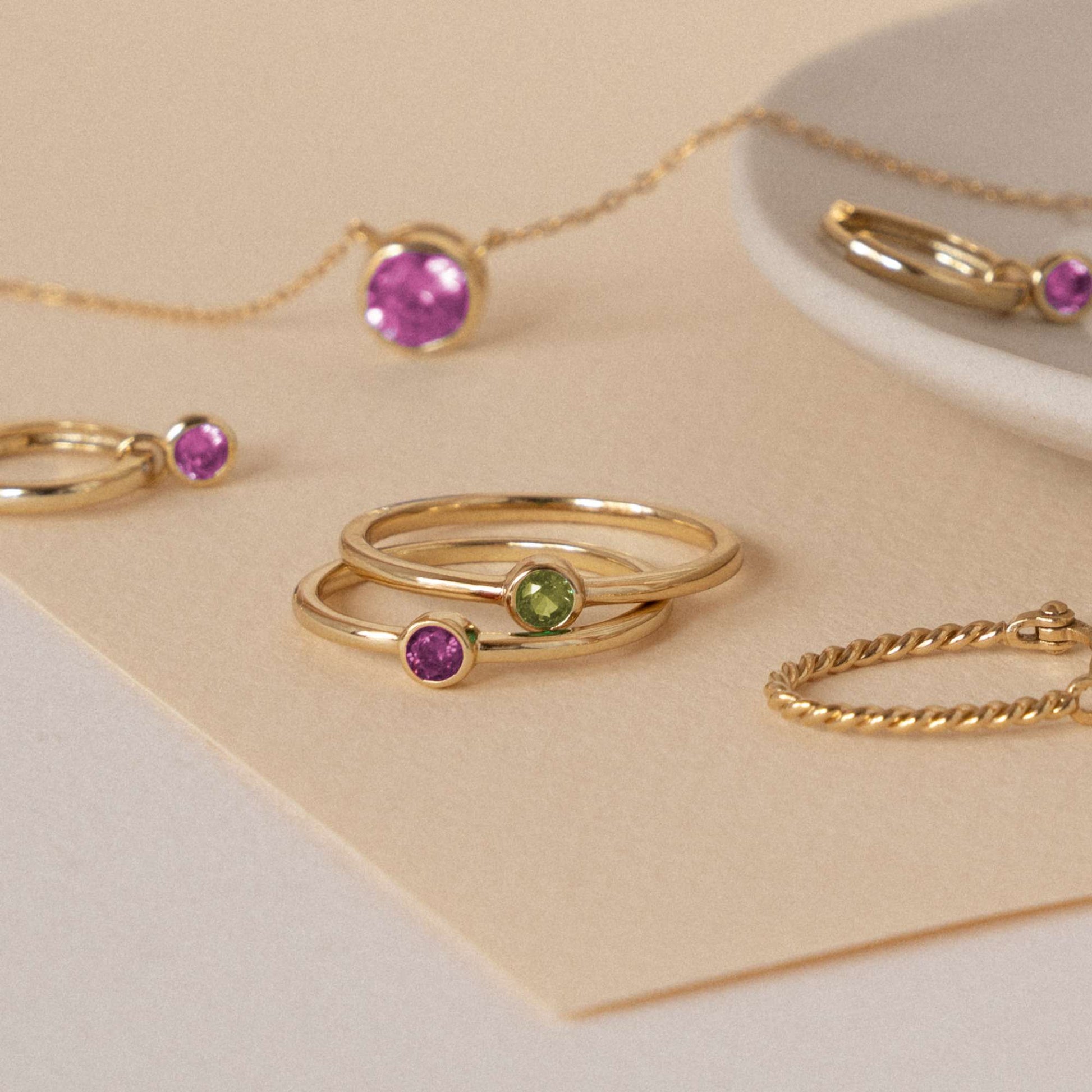 Violet Hamden Venus Goudkleurige Ring Met Geboortesteen VH330008APR-60