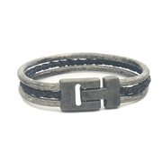 Josh Black Leather Bracelet 25045VB/BLCK/LRG