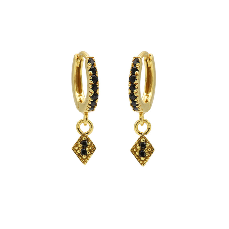 Karma 925 Sterling Silberen Hinge Hoops Goldfarbene Ohrknöpfe M2655HB-zoom-