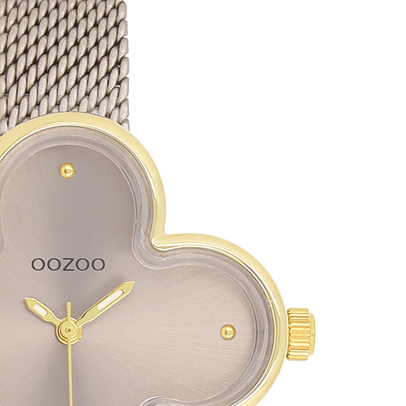 OOZOO Timepieces Damenuhr Mit Kleeblatt In Gold Und Taupe C11528-zoom-