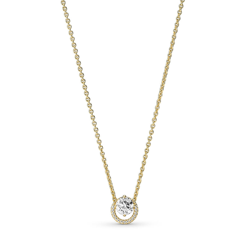 Pandora Timeless Goldfarbene Sparkling Round Halo Kette mit 585er Golden Plattierung 361174C01-45 (Länge: 45.00 cm)-zoom-