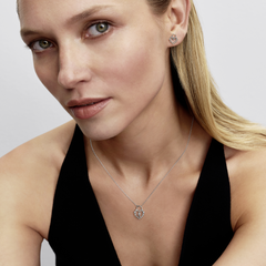 Pandora Moments 925 Sterling Silver Sparkling Heart Padlock Stud Earrings 294419C01