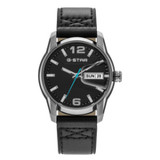 G-STAR Selvedge Schwarze Leder-Herrenuhr GSW.507.02