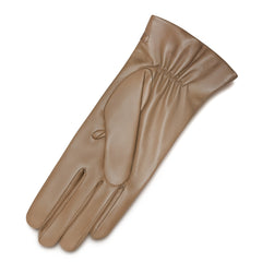 Isabel Bernard Honoré Marcelia taupe goatskin leather gloves IB67001-378-6.5