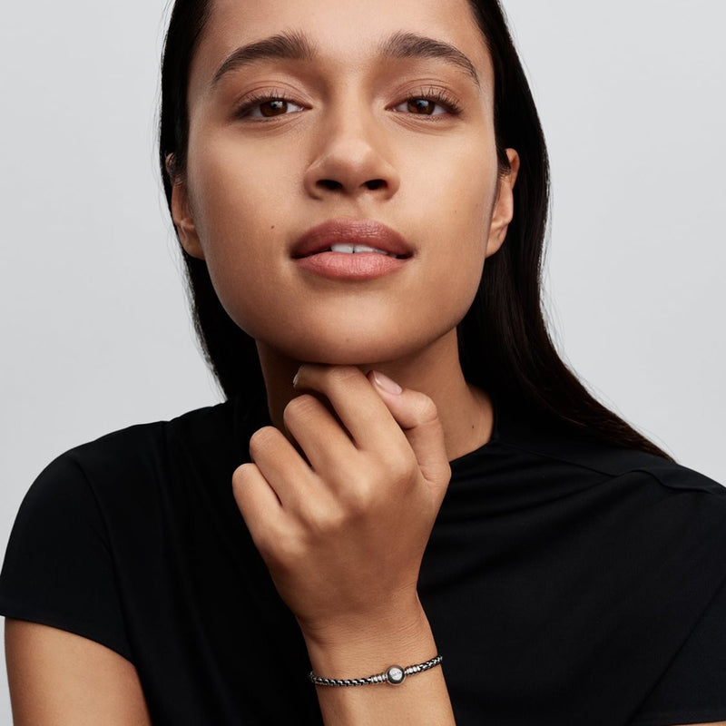 Pandora Moments Black Cord Box Chain Armband 593816C02-zoom-