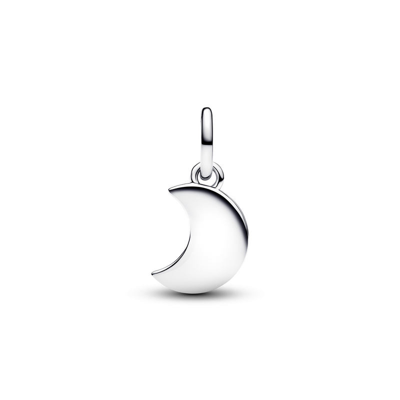 Pandora Moments 925 Sterling Silver Crescent Moon Double Dangle Charm 794272C01-zoom-