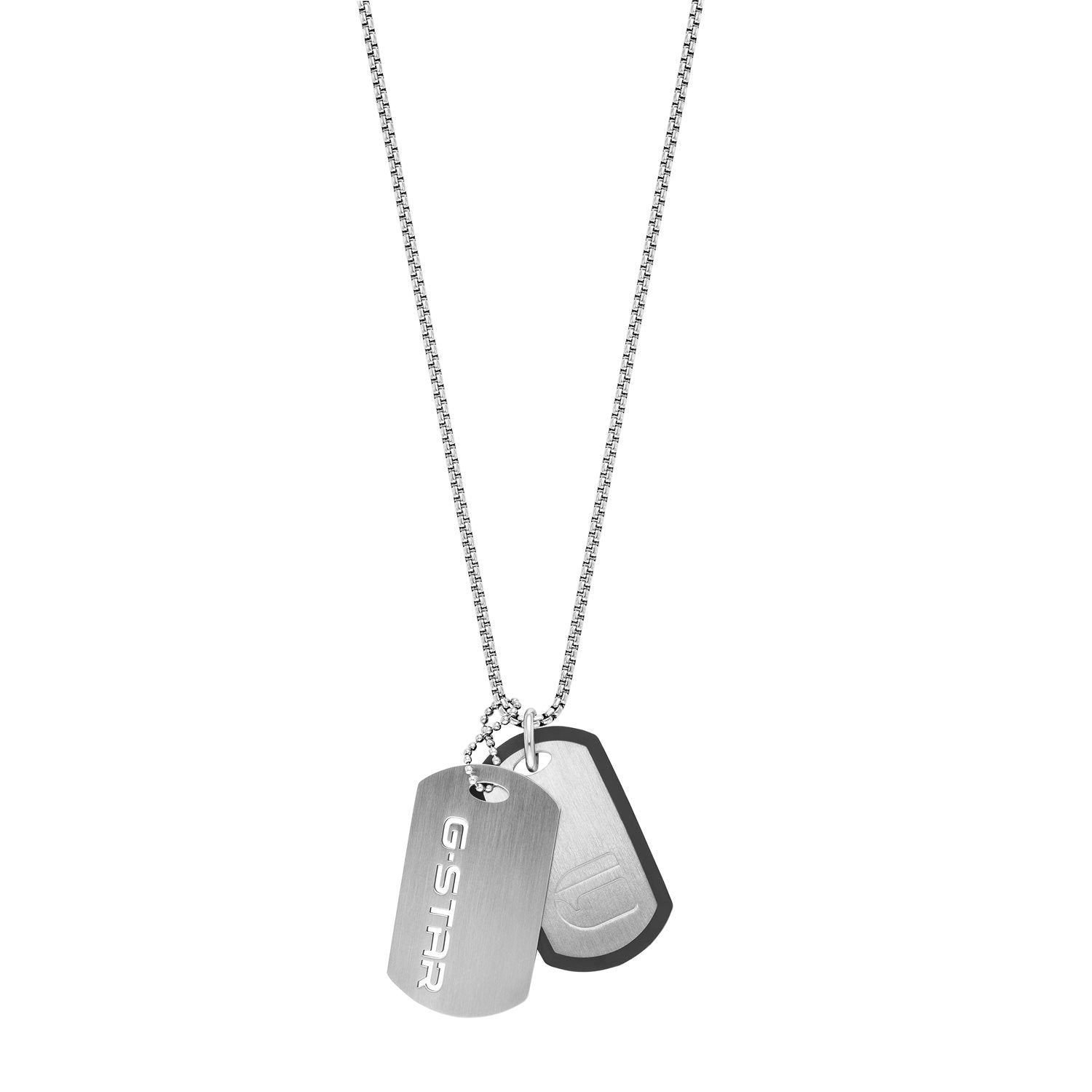 G-STAR D-Tag Silver Box Chain Necklace GSJ.102.01