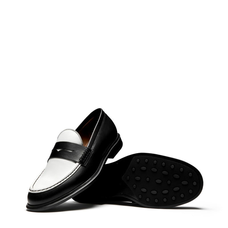 Vendôme Blandine Schwarz und Weiß Kalbsleder Loafers IB51015-10176-37-zoom-