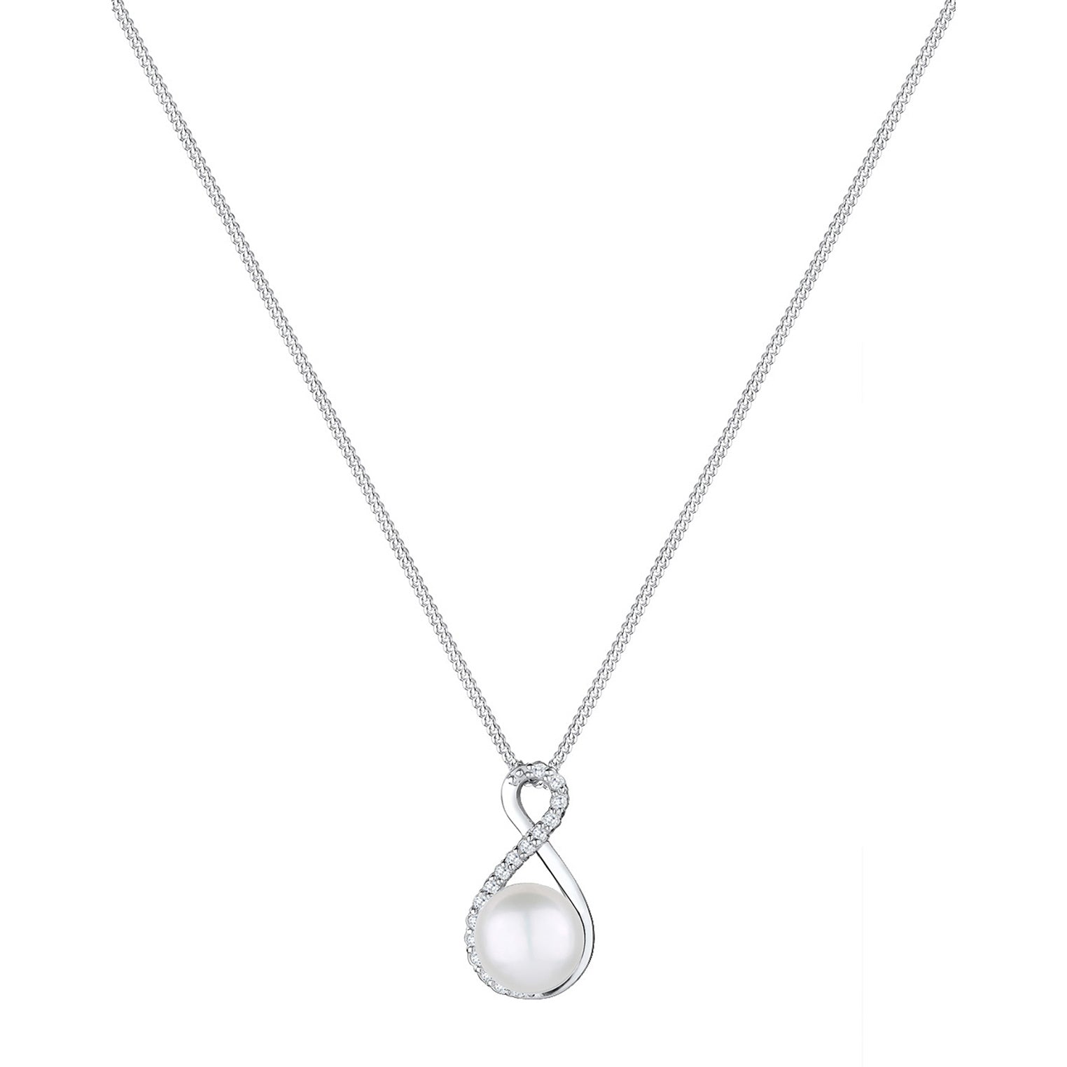 Elli 925 Sterling Silver Pearl Necklace with Pearl 2004-BF-0008001-001