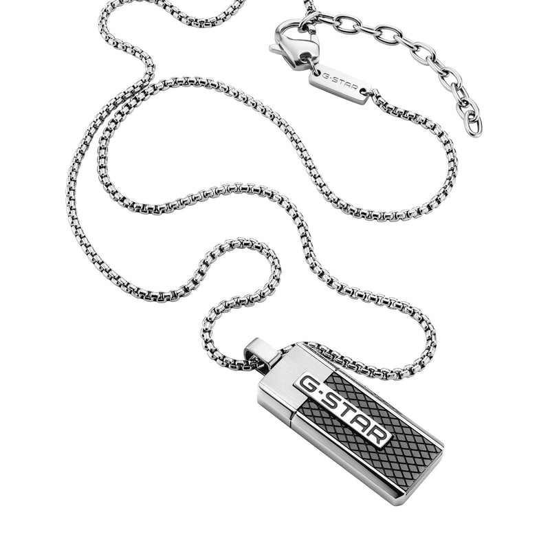 G-STAR Mtrx Silberne Box Chain Halskette GSJ.105.01-zoom-