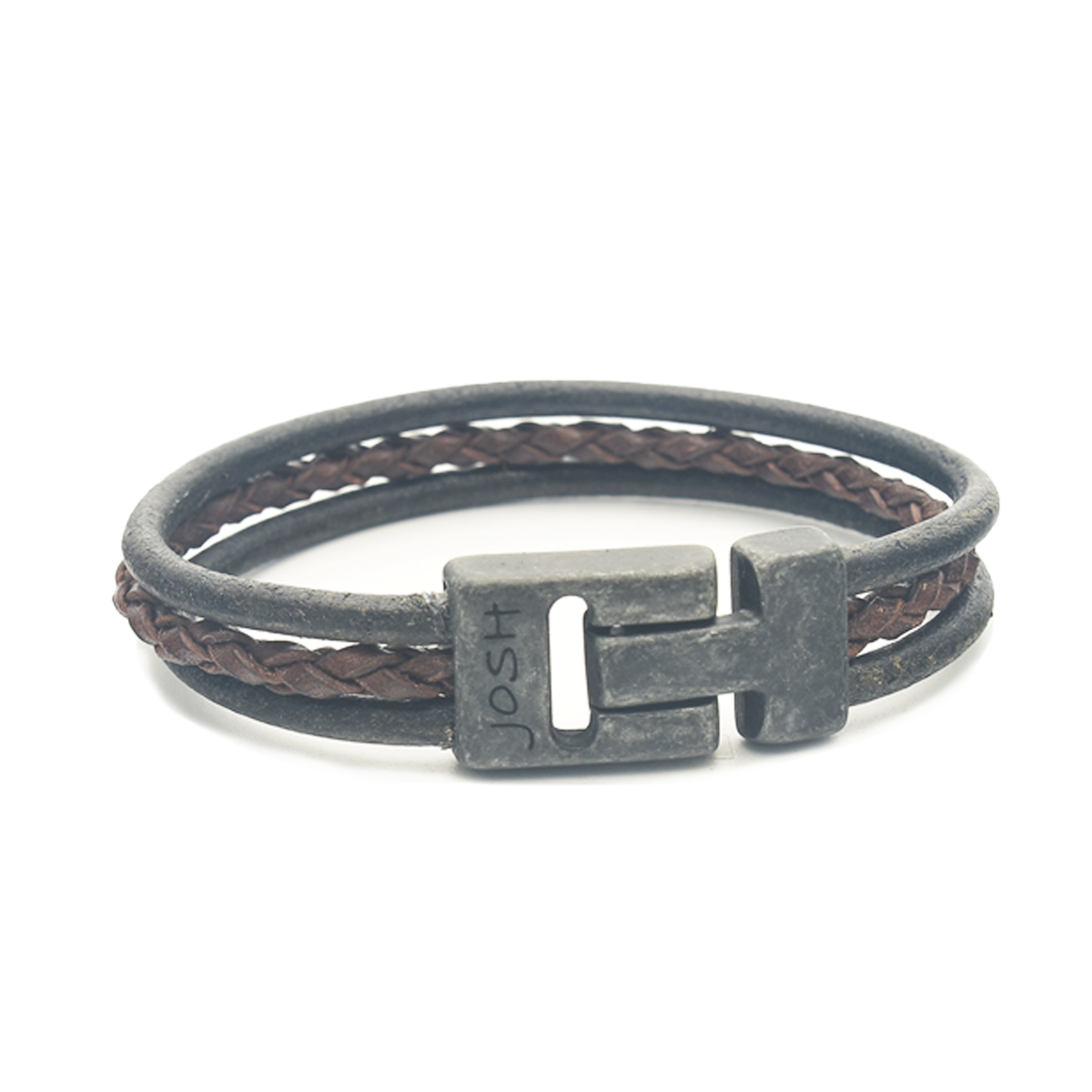 Josh Brown Leather Bracelet 25045VB/BRWN/MED