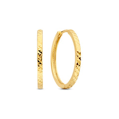 Beloro Jewels Regalo d'Amore 9 karat gold hoop earrings gift set with diamond cut BO90042