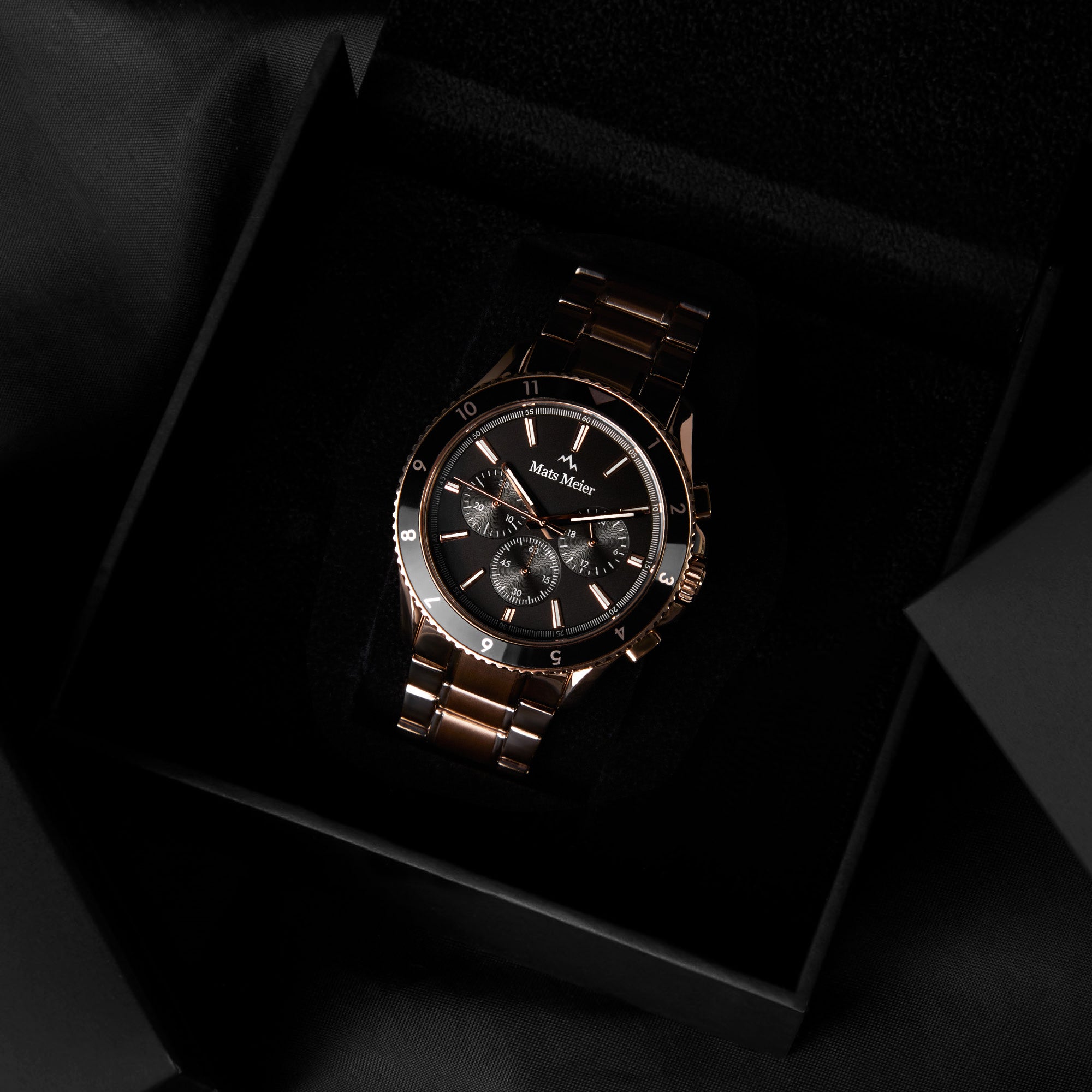 Mats Meier Ponte dei Salti Chronograph Men'sWatch Roesgoldcoloured and Black MM00510