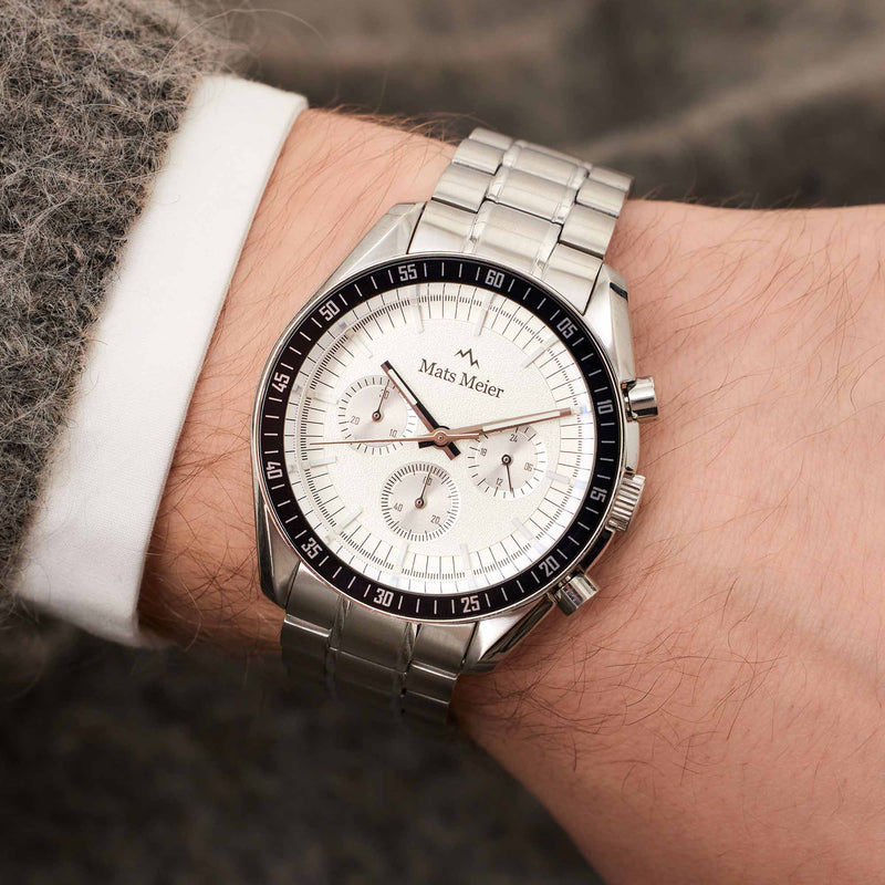 Mats Meier Arosa Racing Chronograaf HerrenUhr Silberfarbene MM50018-zoom-