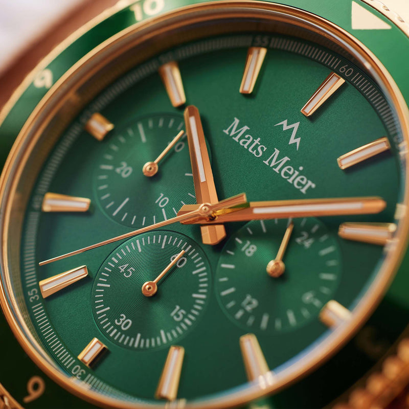 Mats Meier Ponte dei Salti Chronograaf HerrenUhr Goldfarbene und Groen MM00512-zoom-