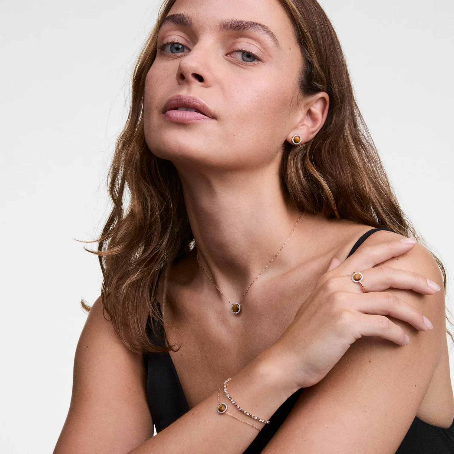 Daniel Wellington Audrey Tiger Eye Earrings DW00401421
