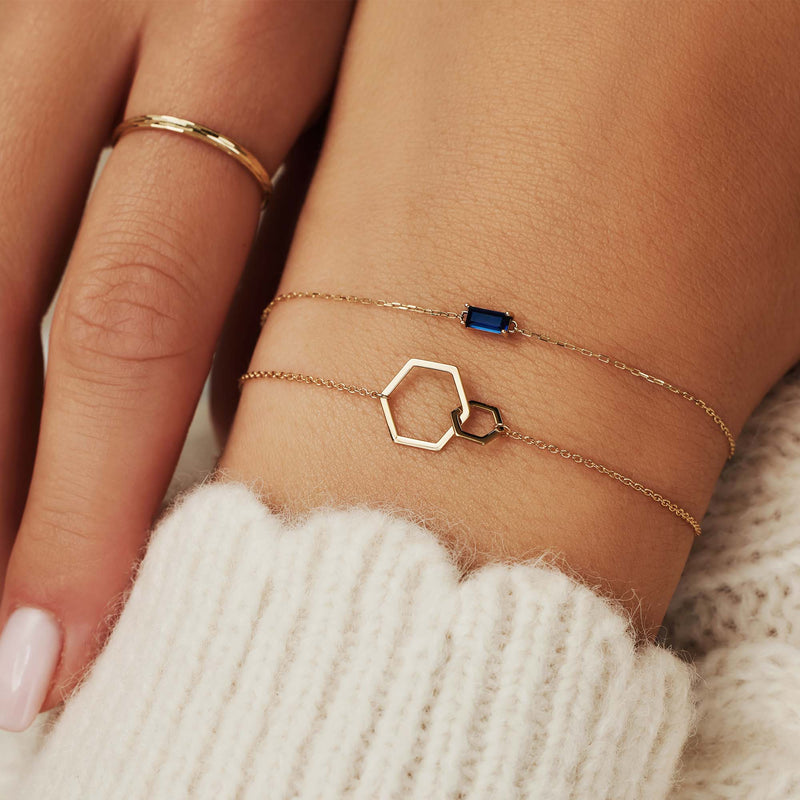 Isabel Bernard 14 Karaat Gouden Belleville Elena Double Armband IB320023 (Lengte: 16.00-18.00 cm)-zoom-