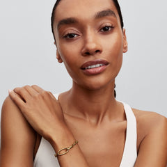 Pandora ME Gold Plated Openable Oval Link Chain Bracelet 564678C00