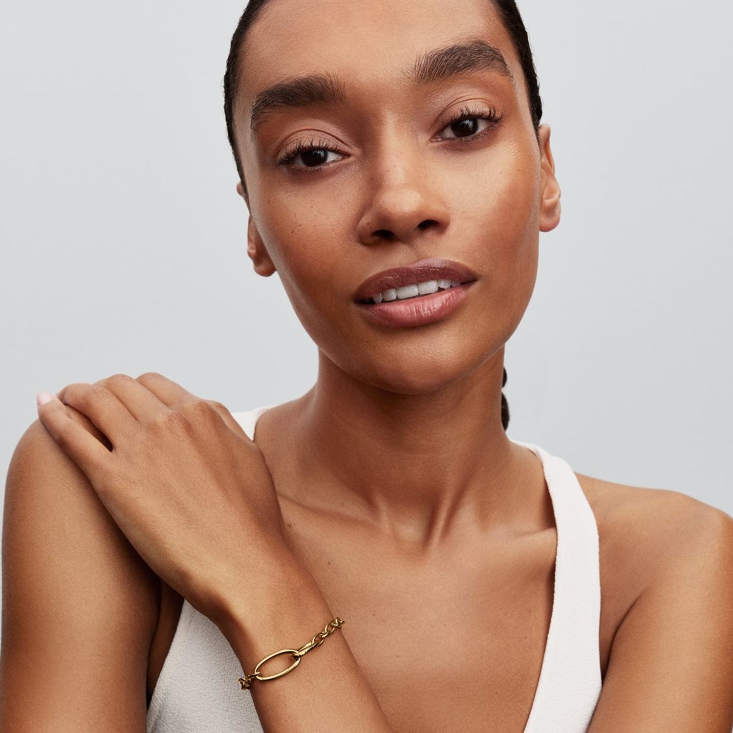 Pandora ME Gold Plated Openable Oval Link Chain Bracelet 564678C00