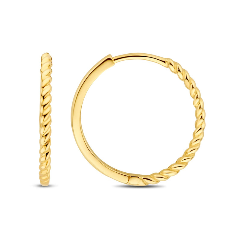 Beloro Jewels Della Spiga Giana 9 karat gold hoop earrings BO360093-zoom-