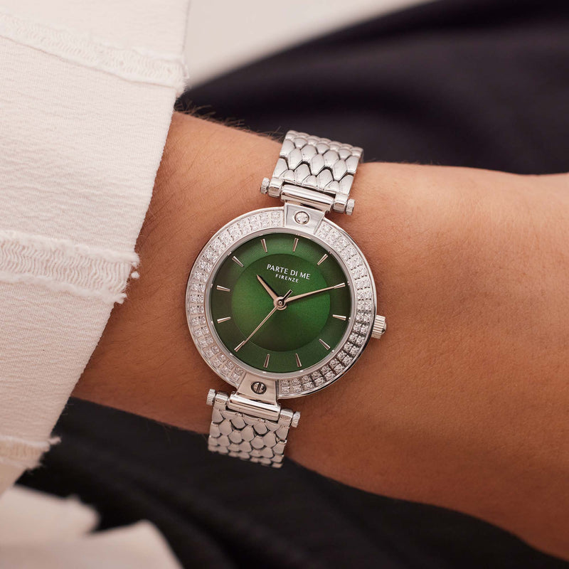 Parte Di Me Orologio Rond DamenUhr Silberfarbene und Groen PDM09010-zoom-